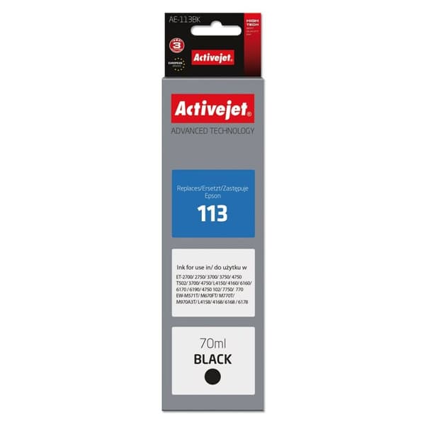 Original blækpatron Activejet AE-113Bk Sort