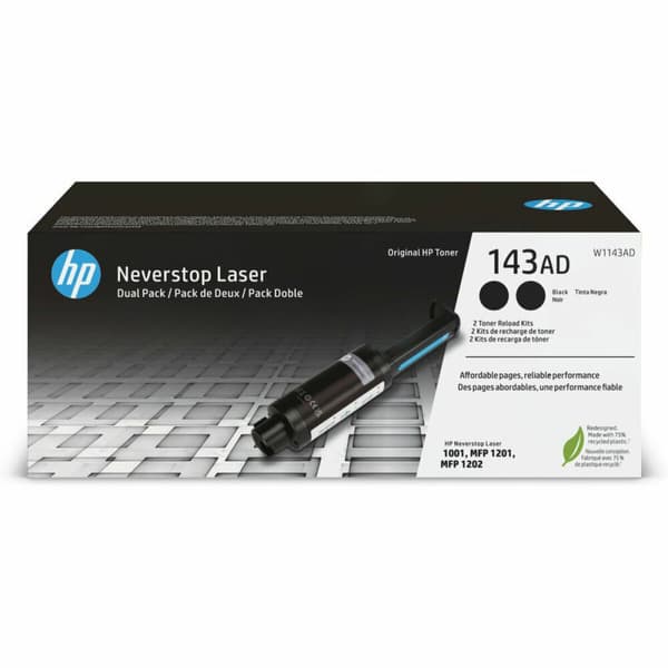 HP Genopfyldningssæt med to pakker til 143AD Black Original Neverstop