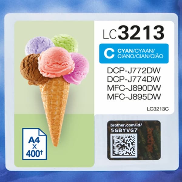 Original blækpatron Brother LC-3213C Cyan