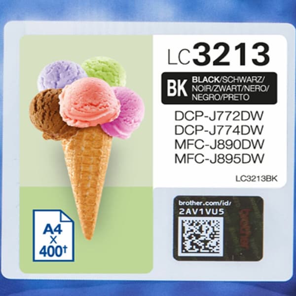 Original blækpatron Brother LC-3213BK Sort