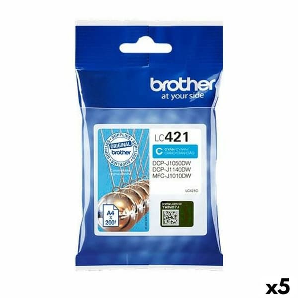 Originale Blekkpatroner Brother LC421 Cyan (5 enheter)