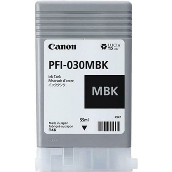 Original blækpatron Canon PFI-030 MBK Mat bagpå