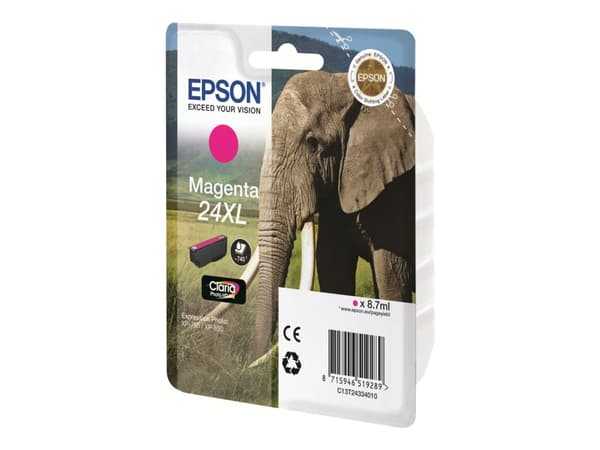 Epson 24XL - Størrelse XL - Magenta - Original - Blisterpakning - Blekkpatron - for Expression Photo XP-55, XP-750, XP-850, XP-860, XP-950, Expressio