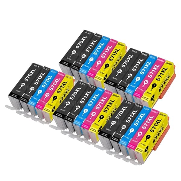 Yhteensopivat Canon PGI-570 CLI-571 mustesäiliöt, suurikapasiteettiset, täysi värivalikoima,5 sarjaa