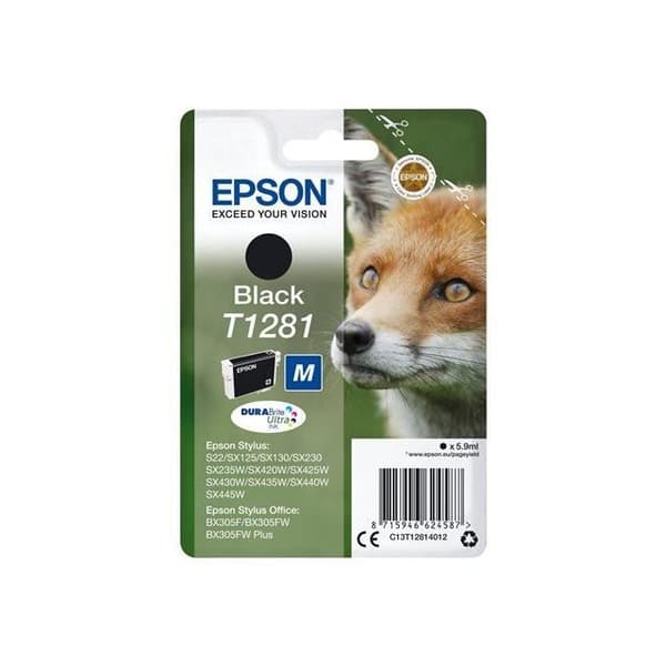 EPSON bläckpatron T1281 Svart - Fox (C13T12814012)