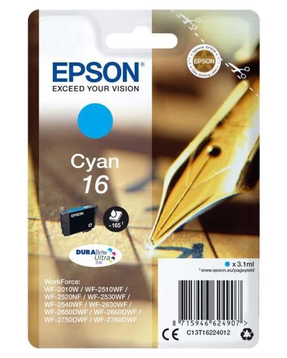 16 cyan bläckpatron - EPSON - WorkForce WF-2510WF - Bläckstråle - Epson DURABrite Ultra