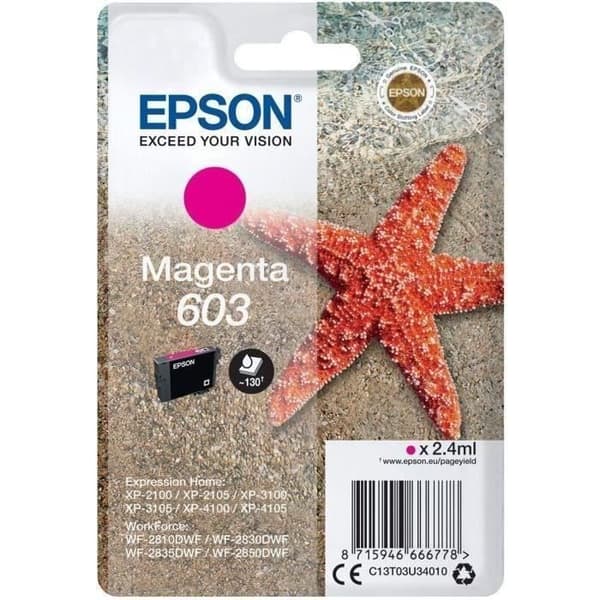 EPSON 603 Magenta - Starfish bläckpatron (C13T03U34010)