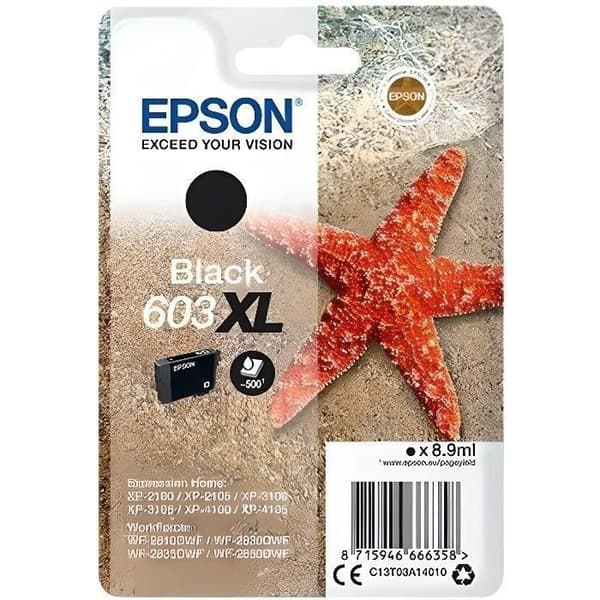 EPSON 603 XL svart bläckpatron - Starfish (C13T03A14010) - Låg kostnad och tillförlitlighet