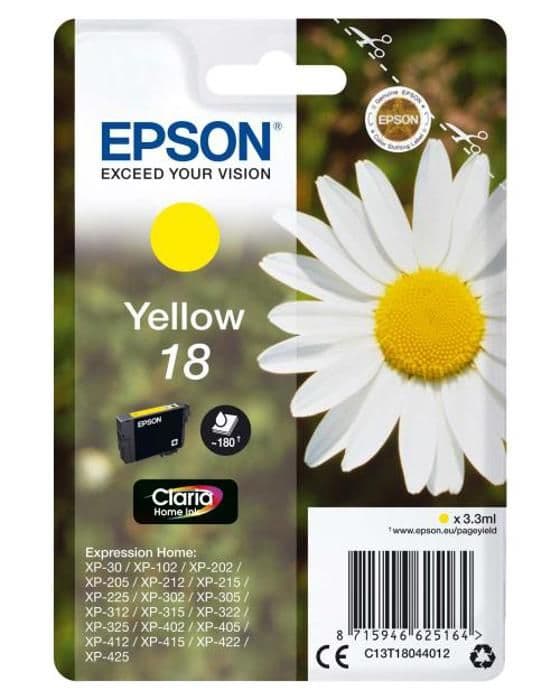 EPSON Cartridge 18 - Gul - 3,3ml - 180 sidor