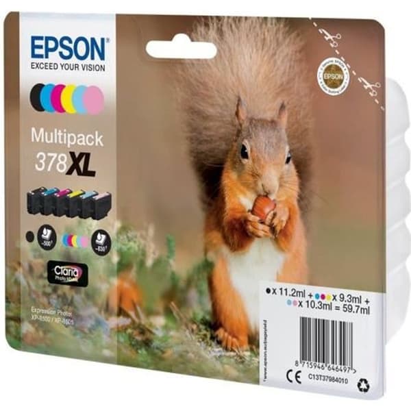 Epson Multipack 378 XL bläckpatroner - svart, gul, cyan, magenta, ljusmagenta, ljuscyan