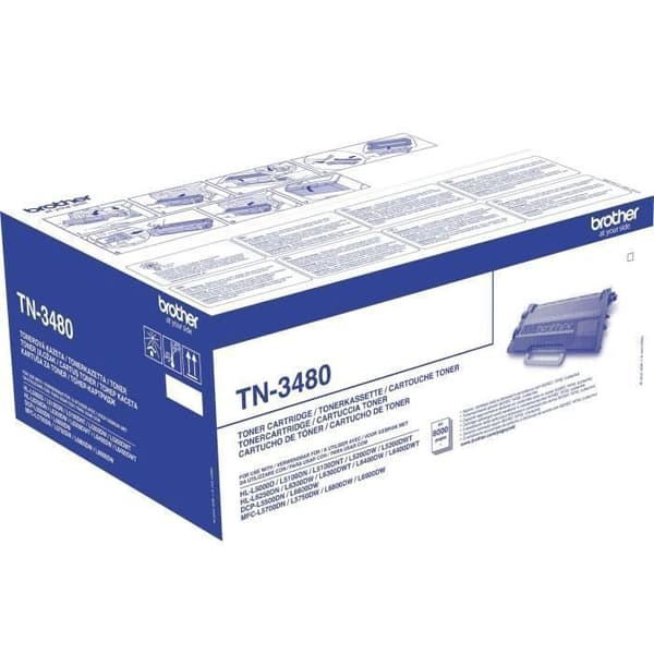 Brother TN-3480 svart tonerkassett för HL-L6250DN-L6300DW-L6400DW-L6400DWTT skrivare