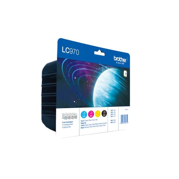 Paket med 4 Brother LC-970-Toner bläckpatroner