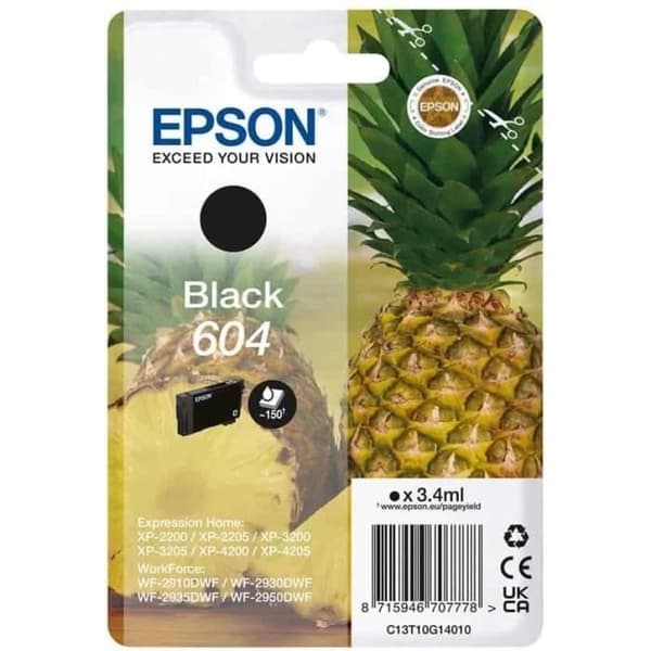 Toner - EPSON - Ananas 604 - Svart - Original - 150 sidor
