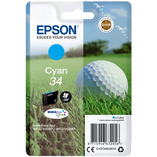 EPSON DURABrite Ultra 34 bläckpatron - Cyan - Bläckstråle - 1