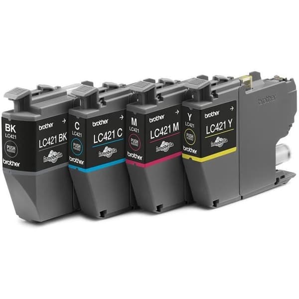 Förpackning med 4 LC421VAL bläckpatroner - BROTHER - Svart, cyan, magenta och gul standardkapacitet på 200 sidor - För DCP -J1050DW