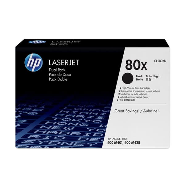 Alkunperäinen mustepatruuna HP 80X Musta