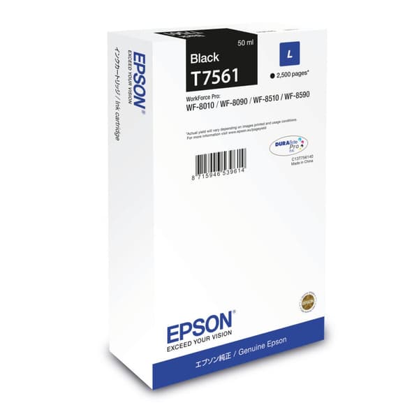 Alkunperäinen mustepatruuna Epson C13T75614N Musta