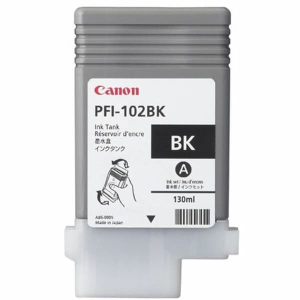 Original blækpatron Canon PFI-102BK Sort
