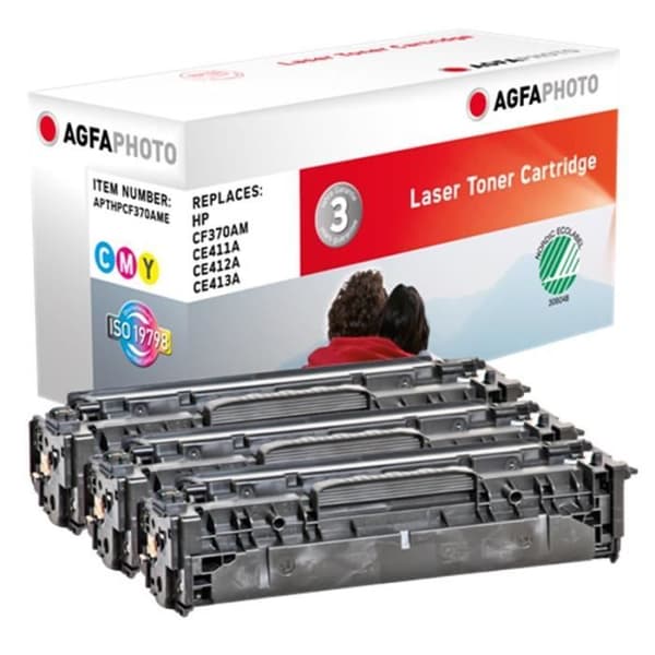 AGFA PHOTO tonerkassett för HP LaserJet Pro - Paket med 3 (cyan, magenta, gul)