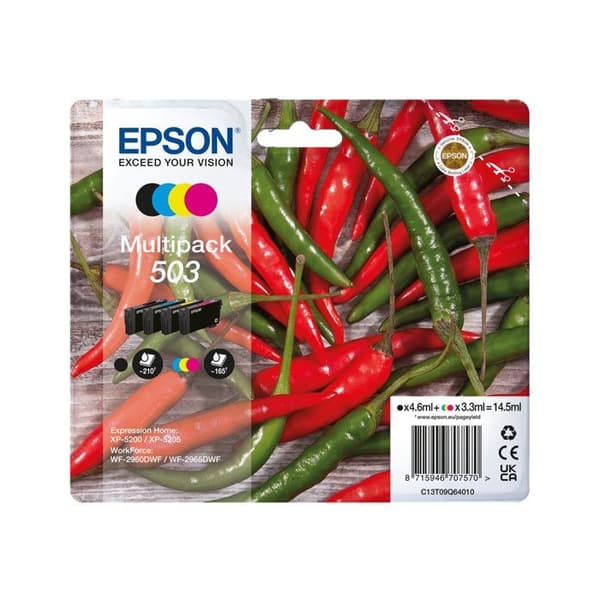 Bläckpatron - EPSON - PACK 503 PIMENT - Bläckstråleskrivare - Flerfärgad - 4 stycken