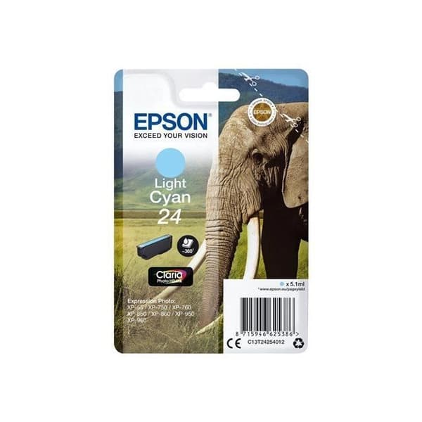 EPSON T2425 ljuscyan bläckpatron - Elephant (C13T24254012)