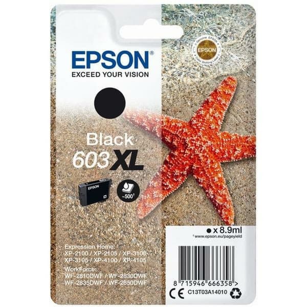 Alkunperäinen mustepatruuna Epson 603 XL Musta (10 osaa)