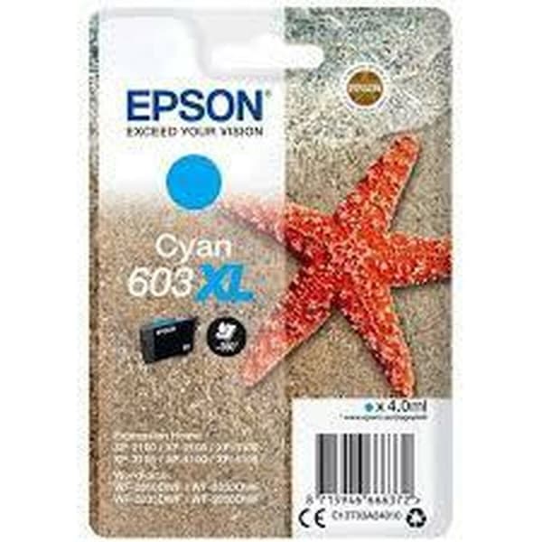 Alkunperäinen mustepatruuna Epson 603 XL Syaani (10 osaa)