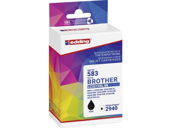 Edding EDD-583, Sort, 63 ml, 1 stykker, 2940 sider, Enkeltpakke