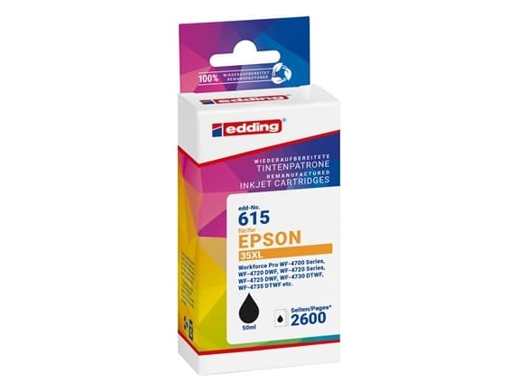 Edding EDD-615, Svart, 50 ml, 1 styck, 2600 sidor, Enpack