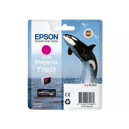 Bläckpatron - EPSON - Ink/T7603 Viv Magenta - Pigmenterad - Ljusbeständig - Hög kvalitet
