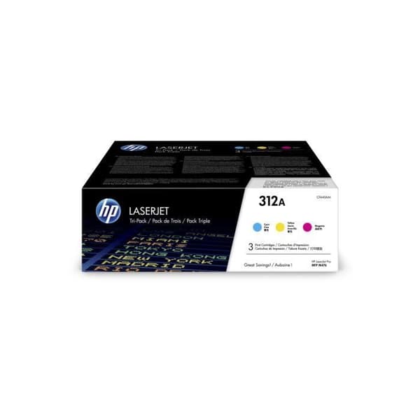 Original HP 312A tonerkassetter - 3 färgpaket för HP Color LaserJet Pro M476