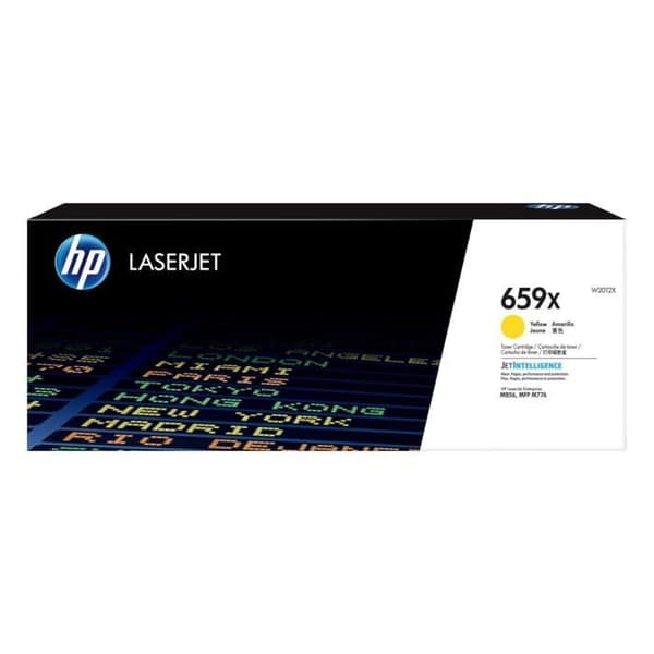 TONER HP 659 (W2012X) gul - äkta patron för HP Color LaserJet Enterprise M856dn / Flow MFP M776z skrivare