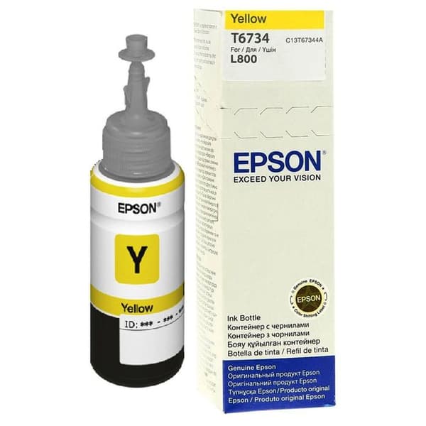T6734 bläckpatron - Gul - Epson L1800, L800, L805, L810, L850 - Påfyllningsbläck - 70 ml