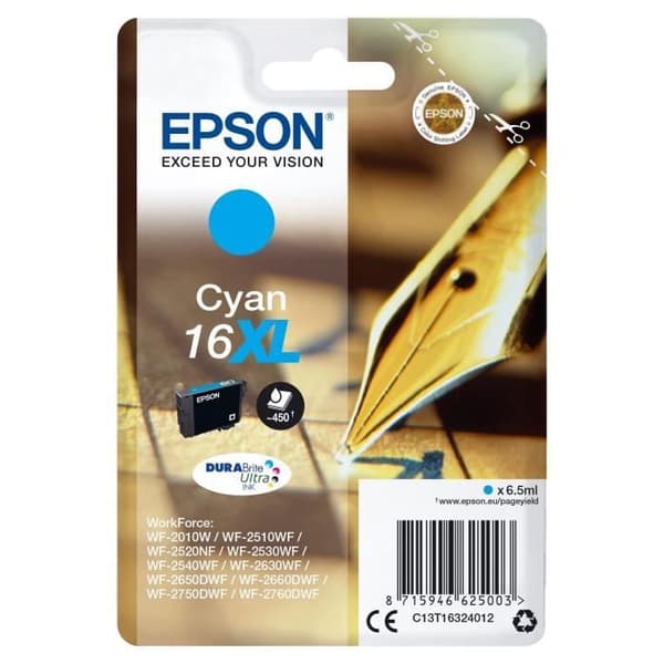 EPSON T1632 XL cyan bläckpatron - Reservoarpenna (C13T16324012)