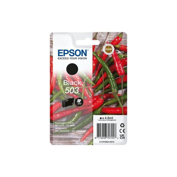 Bläckpatron - EPSON - INK-503 - 4,6 ml - Svart - Kompatibel bläckstråleskrivare