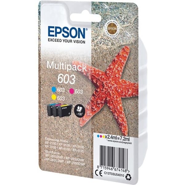 Bläckpatroner - Epson - Multipack 3 färger - Cyan, Magenta, Gul - 2.4ml var och en - Bläckstråleskrivare