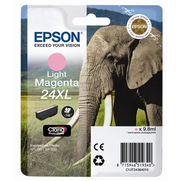 EPSON Cartridge 24XL - Light Magenta - 9,8ml - 740 sidor