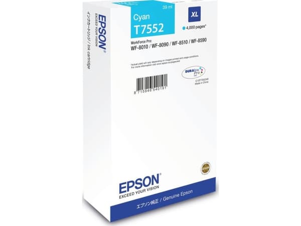 Epson Original Bläckpatron Epson T7552 Turkosblå