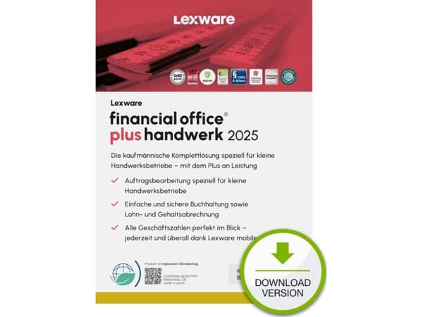 Lexware financial office plus handwerk 2025 Download Jahresversion (365-Tage), Regnskap, Elektronisk programvarenedlasting (ESD), Tysk, 1 år, Windows