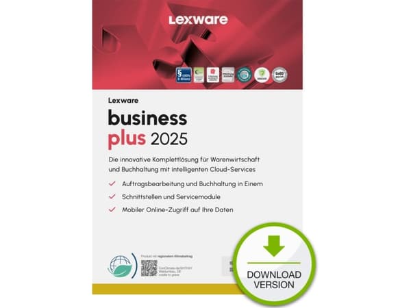 Lexware business plus 2025 Download Jahresversion (365-Tage), Regnskap, Elektronisk programvarenedlasting (ESD), Tysk, 1 år, Windows 11 Enterprise x6