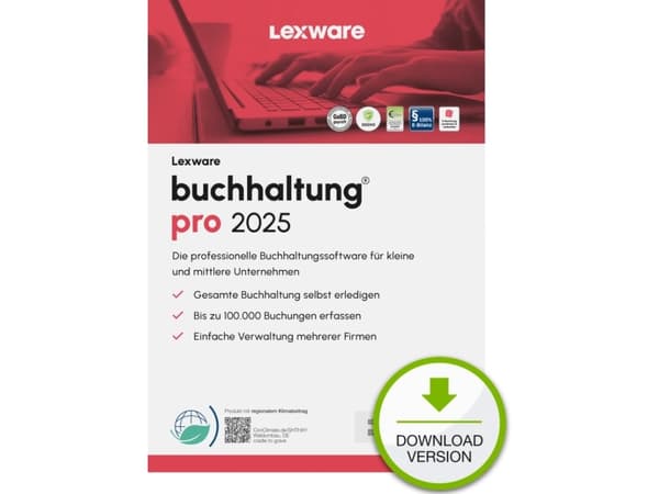 Lexware buchhaltung pro 2025 Download Jahresversion (365-Tage), Regnskap, Elektronisk programvarenedlasting (ESD), Tysk, 1 år, Windows 11 Enterprise