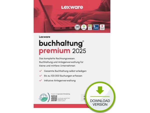Lexware buchhaltung premium 2025 Download Jahresversion (365-Tage), Accounting, Electronic Software Download (ESD), German, 1 year(s), Windows 11 Ent