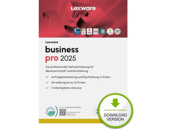 Lexware business pro 2025 Download Jahresversion (365-Tage), Accounting, Electronic Software Download (ESD), German, 1 year(s), Windows 11 Enterprise