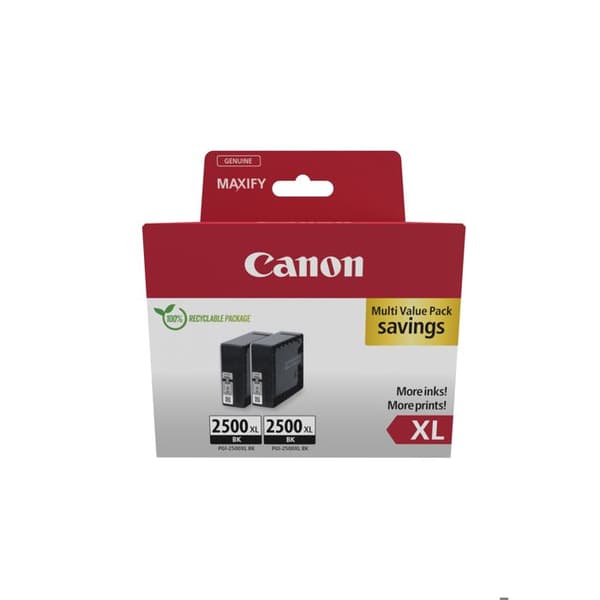 Canon PGI-2500 XL Twin Pack bläckpatroner - XL kapacitet (2x Black XL) - Canon certifierad