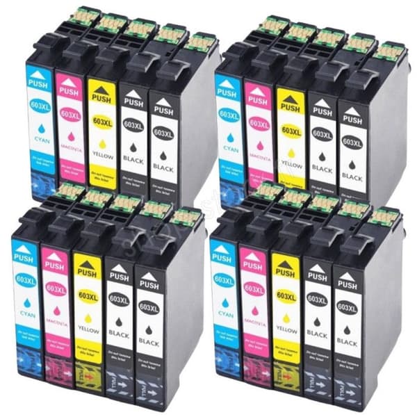 Bläckpatroner - SHOP-STORY - E603XL_8N+4CHQ - Paket med 20 - Flerfärgade - Epson-kompatibel