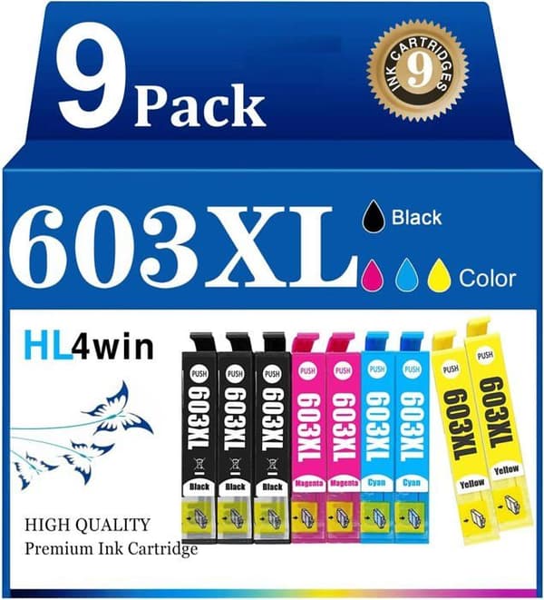 Tonerpatroner 603XL - HL4win - Kompatibel med Epson - 9 Patroner - Flera färger - Bläckstråleskrivare