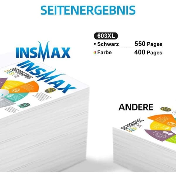 INSMAX PRINTER 5-pack 603XL bläckpatron kompatibel för Epson 603 603 XL för Expression Home XP-2100 XP-2105 XP-3100 X1008
