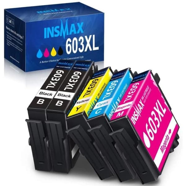 INSMAX PRINTER 5-pack 603XL bläckpatron kompatibel för Epson 603 603 XL för Expression Home XP-2100 XP-2105 XP-3100 X1008