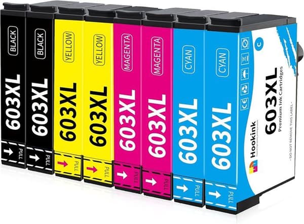 Bläckpatroner - Epson - 603XL - Paket med 8 - Kompatibla - Flerfärgad