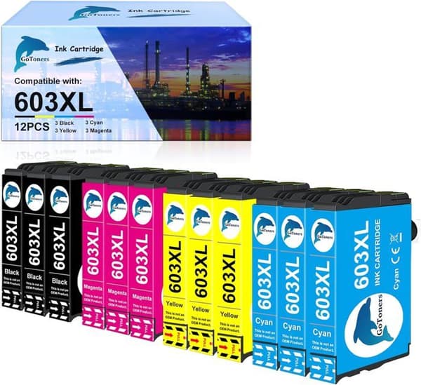 Bläckpatron - GoToners - 603XL - Kompatibel - 12-pack - Hög kvalitet